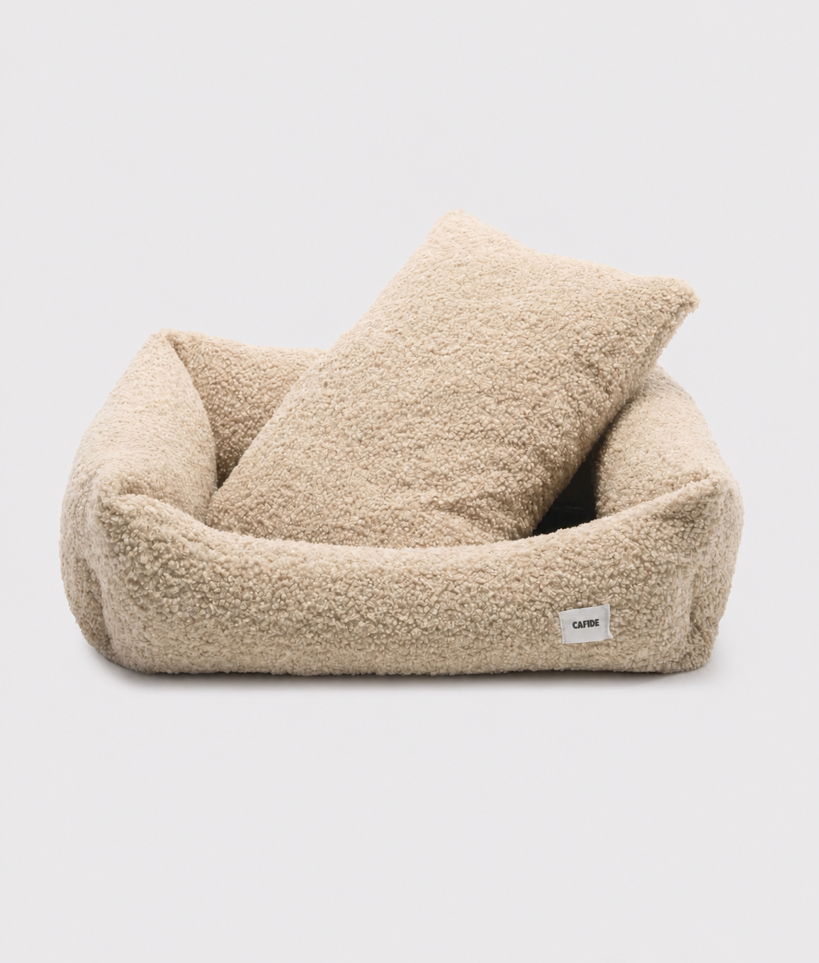Beige Fleece Dog Bed, Snozy