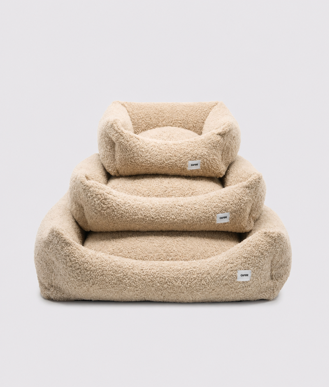 Beige Fleece Dog Bed, Snozy