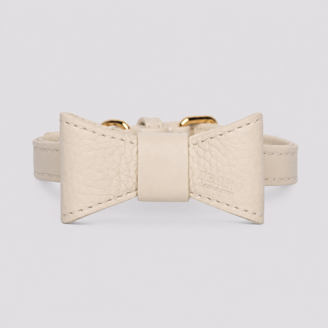 White Wedding Leather Bowtie