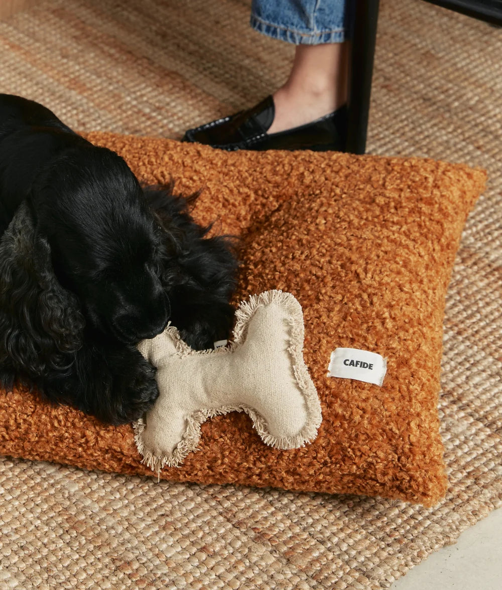 Mustard Fleece Dog Cushion Bed, Bela
