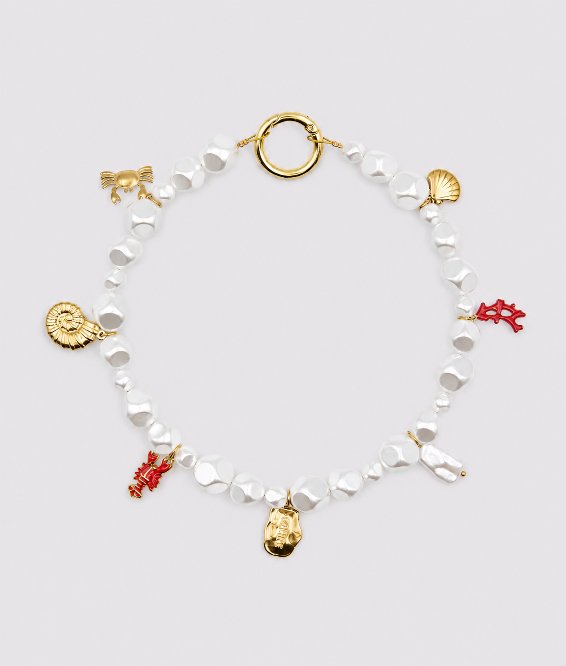 Coral Dog Charm Necklace, Sira