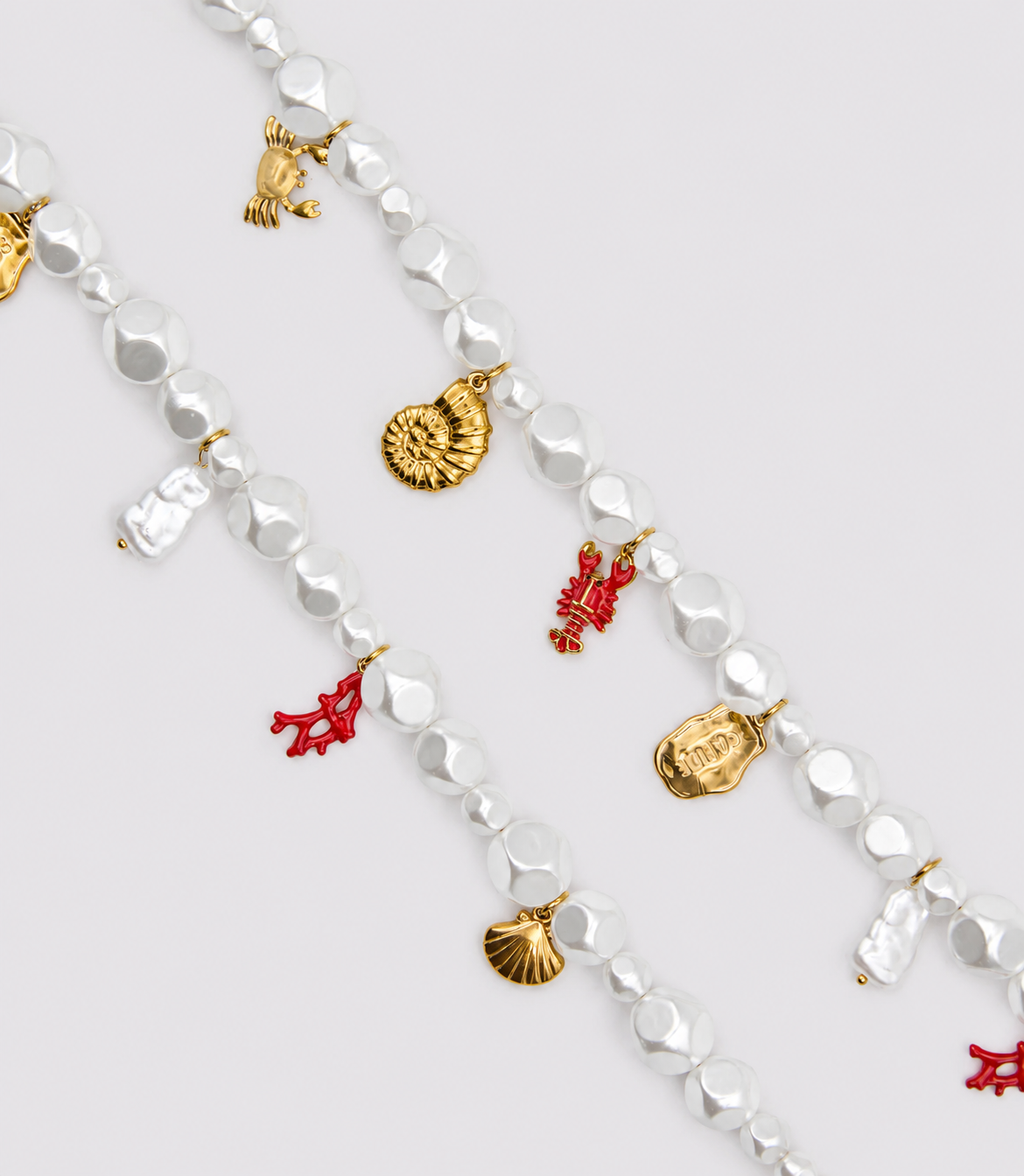 Coral Dog Charm Necklace, Sira