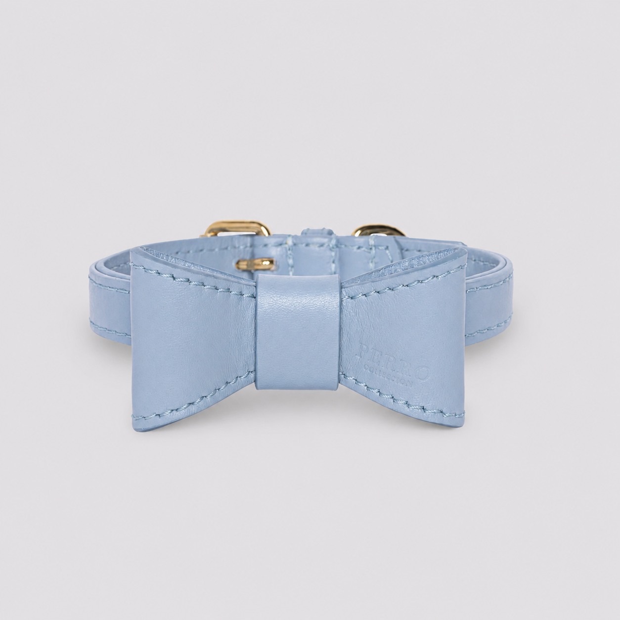Powder Blue Leather Bowtie